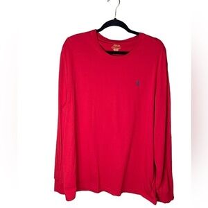 Polo Ralph Lauren Red‎ Long Sleeve T-Shirt 100% Cotton Unisex Size XL